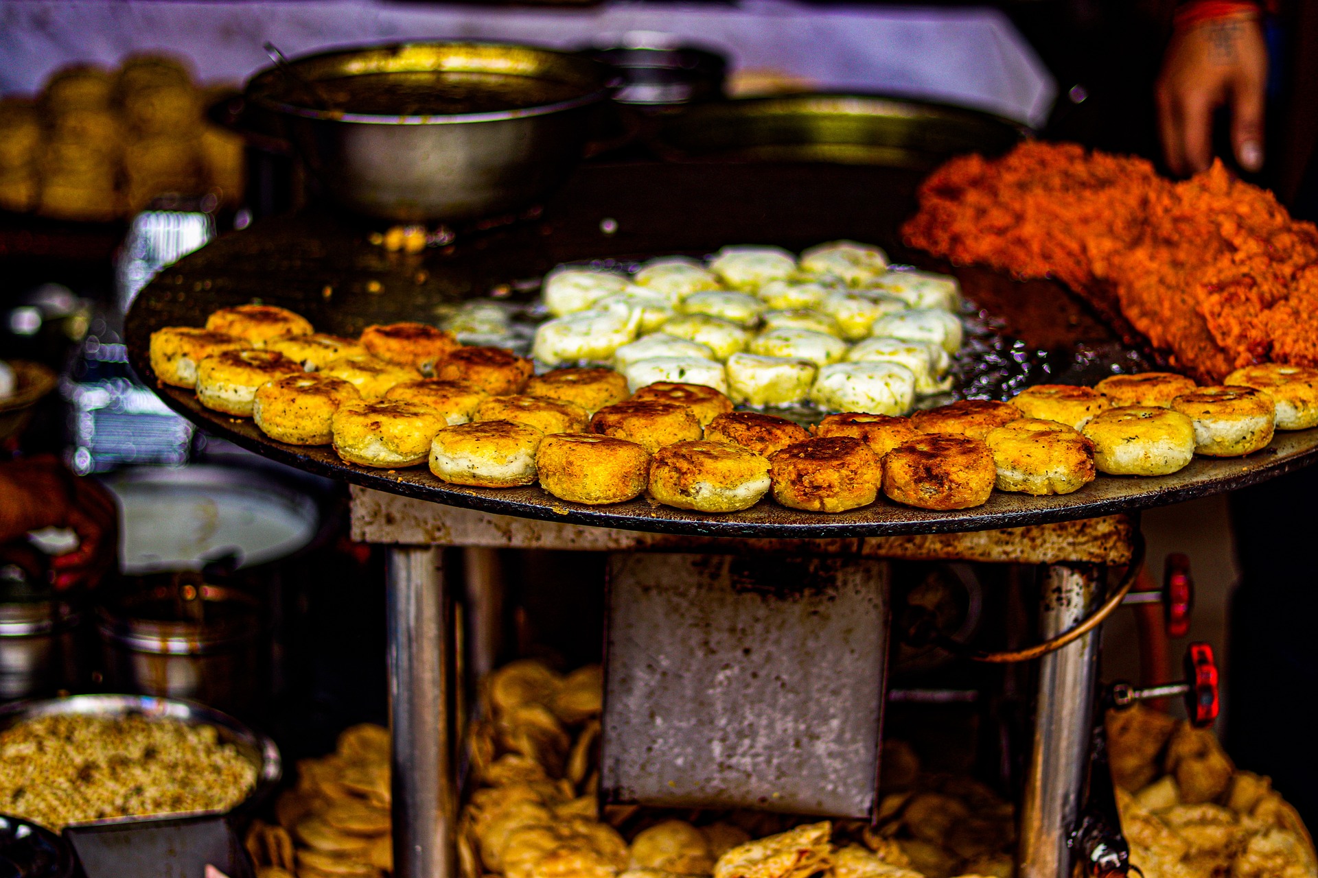 indian street food cooked by street vendor Deli India