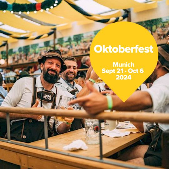 Men enjoying Oktoberfest in Munich  