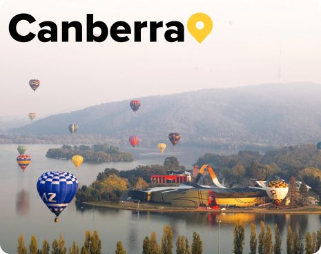 Hot Air Ballons over the lake in Canberra ACT Australia