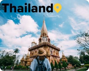 young person at a temple in Thailand 