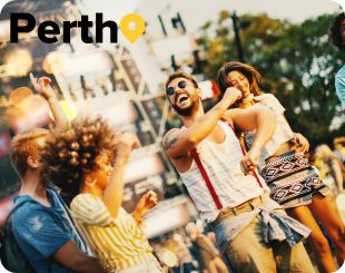 friends dancing at a festival