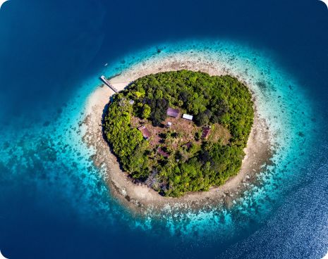 Aerial of Island in Tonga 
