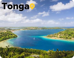 Aerial of Island in Tonga 