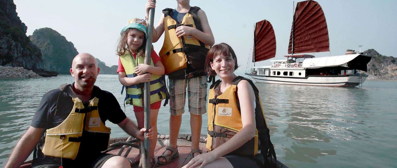 Family-of-four-in-Halong-Bay