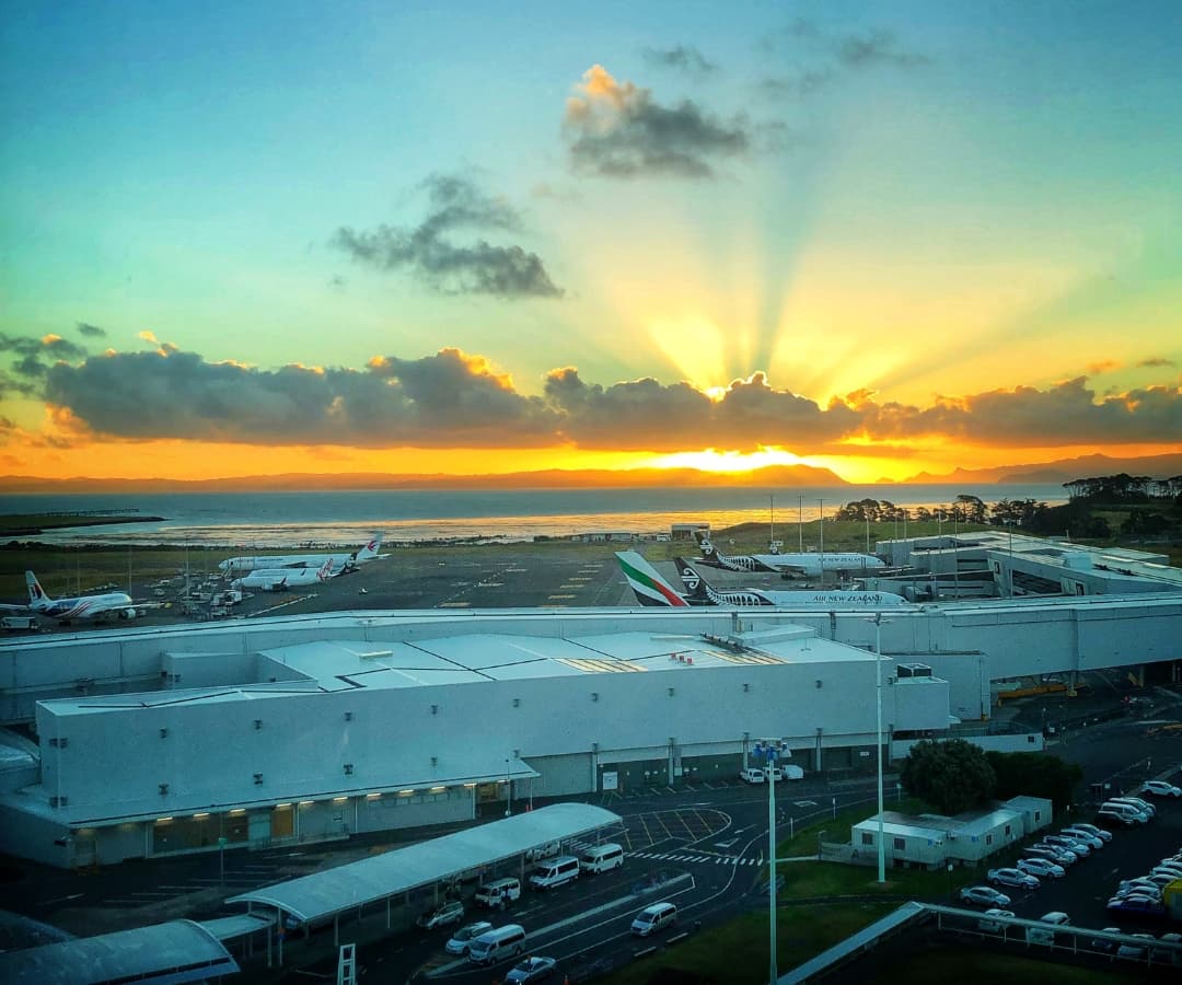 auckland-airport-at-sunset